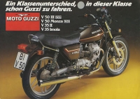 Moto Guzzi V 35 + V 50 Prospekt ca. 1982