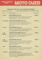 Moto Guzzi pricelist 9.1982