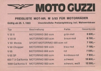 Moto Guzzi Preisliste 1.1983