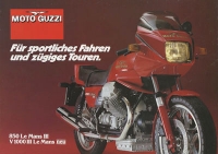 Moto Guzzi 850 Le Mans III / V 1000 Le Mans III brochure ca. 1983