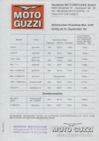 Moto Guzzi Preisliste 11.1984