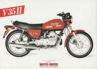 Moto Guzzi V 35 II Prospekt brochure 11.1984 2 Seiten pages DinA4 Französischer Text french					MGuzzi8521f