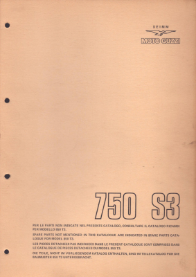 Moto Guzzi 750 S 3 Teileliste 9.1975