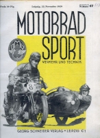 Motorrad Sport Verkehr und Technik 1929 No. 47