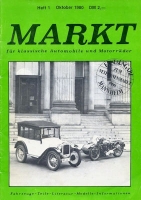 Markt für klassische Automobile und Motorräder Heft 1 Okt. 1980