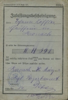 Maurer-Union Zulassungsbescheinigung 1914