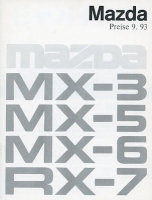 Mazda MX 3 5 6, RX-7 pricelist 9.1993