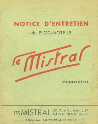 Preview: Mistral Motor Bedienungsanleitung 1952-1959 Preview: Mistral Motor Bedienungsanleitung 1952-1959