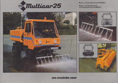 IFA Multicar 25 Wasch- und Sprühfahrzeug Prospekt 1984