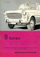 NSU-Fiat Europa / 1100 D Bedienungsanleitung 7.1963