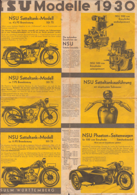 Preview: NSU Motorrad Programm 1930