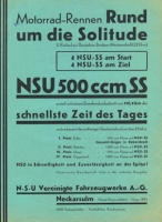 NSU Plakat Rund um die Solitude ca. 1931