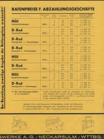 Preview: NSU Seitenwagen Modelle Preisliste 10.1932 Preview: NSU Seitenwagen Modelle Preisliste 10.1932