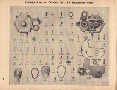 Preview: NSU 2 PS Ersatzteilliste 1923