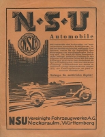 NSU Automobil Kleinplakat ca. 1928