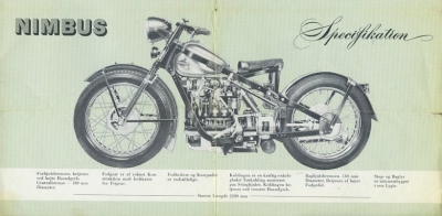 Nimbus 4 Zylinder Prospekt 1950er Jahre