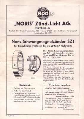 Noris Schwungmagnetzünder SZ 1 2.1952