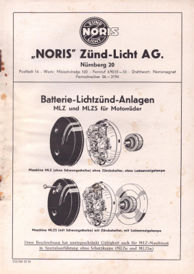 Noris Batterie-Lichtzünd-Anlage MLZ und MLZS 7.1952