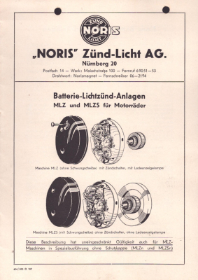 Noris Batterie-Lichtzünd-Anlagen MLZ und MLZS 4.1954