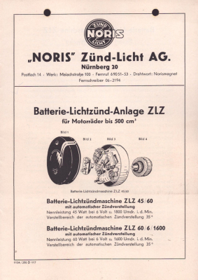 Noris Batterie-Lichtzünd-Anlage ZLZ 11.1954