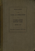 Oakland Model 6-54 Bedienungsanleitung ca. 1930