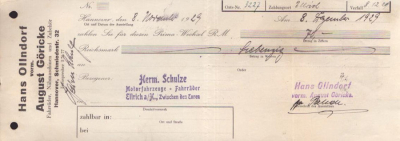 Hans Ollndorf Hannover Wechsel 1929