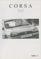 Opel Corsa Preisliste 6.2000