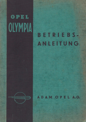 Opel Olympia Bedienungsanleitung 8.1939