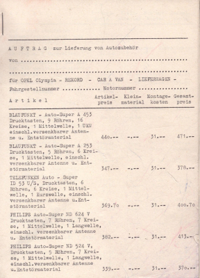 Preview: Opel Preisliste 10.1953
