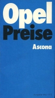 Opel Ascona Preisliste 3.1972