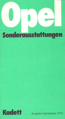 Opel Kadett C Sonderausstattung Preisliste 9.1973