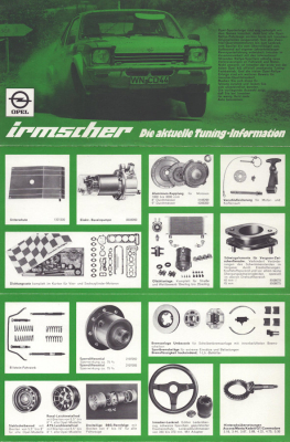 Opel Irmscher Tuning Prospekt 1970er Jahre
