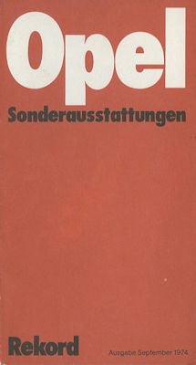 Opel Rekord D Preisliste Sonderausstattung 9.1974