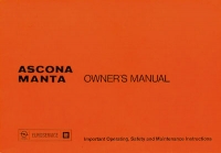 Opel Manta / Ascona Bedienungsanleitung 8.1975 e