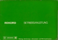 Opel Rekord E Bedienungsanleitung 10.1977