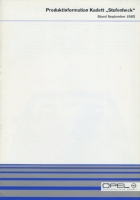 Opel Kadett E Stufenheck Produktinformation 9.1985