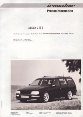 Opel Kadett E Caravan / Irmscher C 40 E Presseinformation ca. 1992