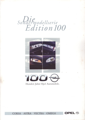 Opel Sondermodellserie Edition 100 Prospekt 1.1999