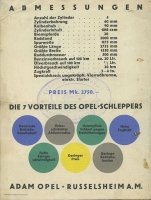 Opel 4 HP tracteur brochure ca. 1925