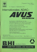 Programm AVUS ADAC 31.8./1.9.1974