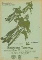 Programm 61. Teterower Bergringrennen 6./ 7.6.1981