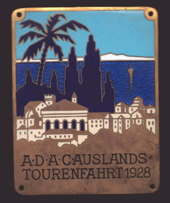 Plakette ADAC Auslandsfahrt 1928