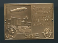 Plakette Zeppelin-Landung Flugplatz Böblingen 3.11.1929