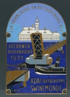 Plakette Usedomer Bäderbrücke 1931