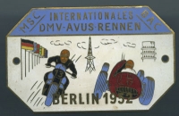 Plakette Int. DMV AVUS Rennen 1952