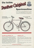 Panther Fahrrad Modell 57 / 57 L Prospekt 1930er Jahre