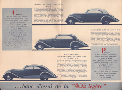 Preview: Peugeot 402 légère Prospekt ca. 1938 f