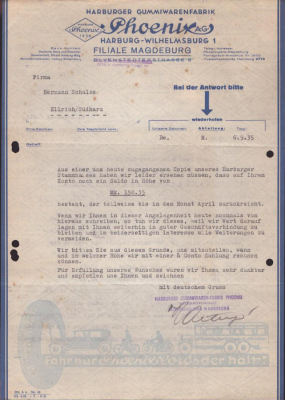 Harburger Gummiwaren-Fabrik Phoenix Rechnung 1935