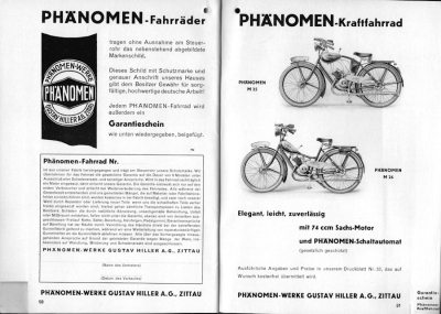 Preview: Phänomen Fahrrad und Motorrad Prospekt 1934