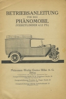 Preview: Phänomen Phänomobil Typ V 6/12 PS Bedienungsanleitung 1925